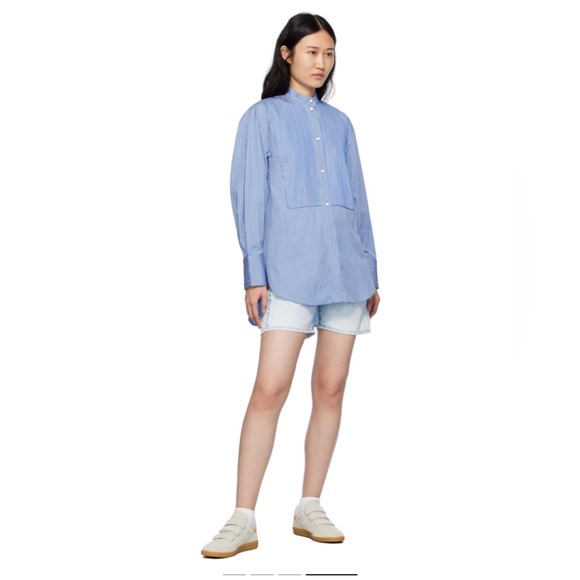 Isabel Marant Oreta Denim High Rise 100% Cotton Button Fly Shorts Size 40 (US30) - Picture 1 of 14